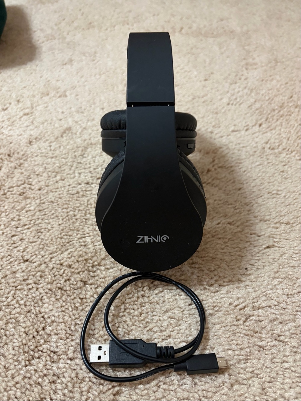 Black Over-Ear Headphones with USB Charging